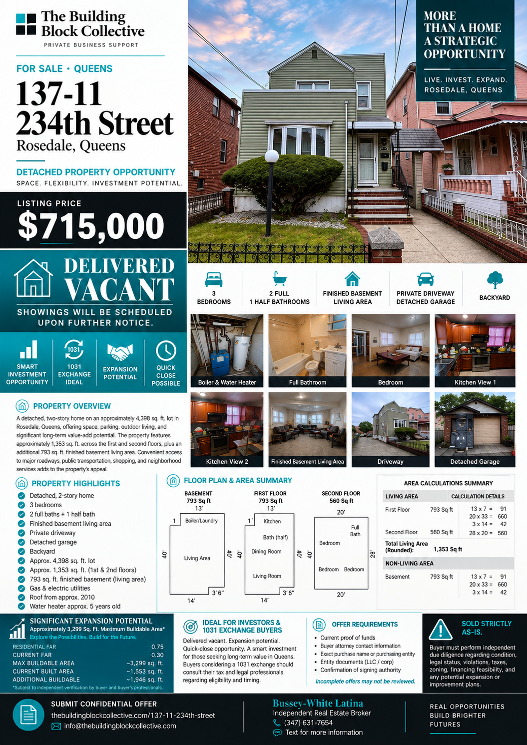 Listing presentation for 137-11 234th Street, Rosedale, Queens